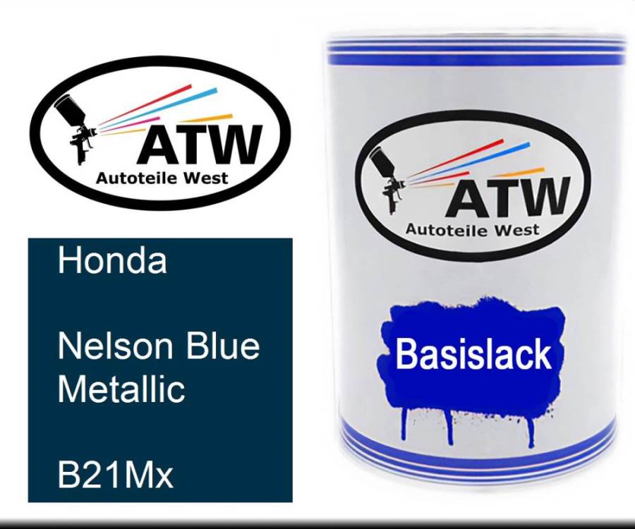 Honda, Nelson Blue Metallic, B21Mx: 500ml Lackdose, von ATW Autoteile West.